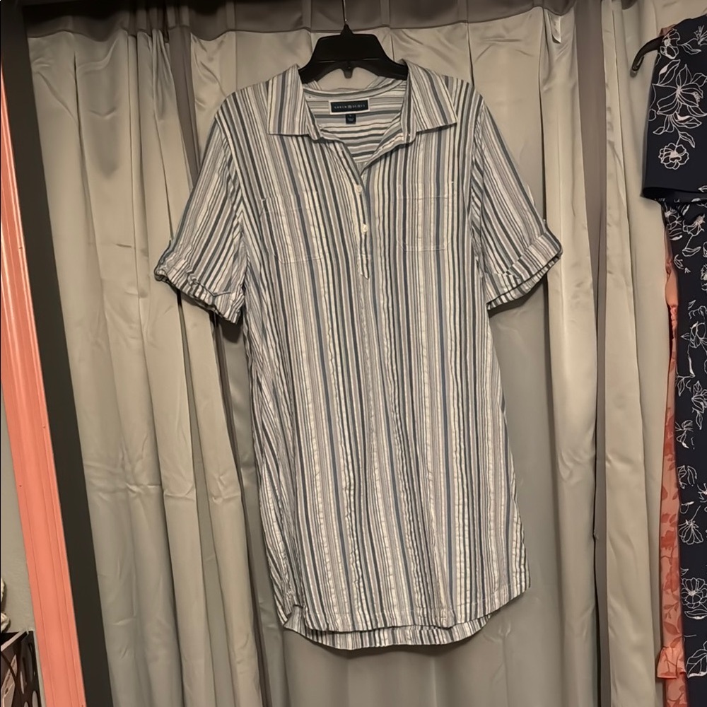 Karen Scott Blue and White Casual Dress